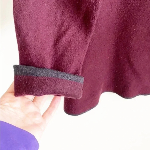 Nanette Lepore Burgundy Cuffed Sleeve long sleeve Sweater wool blend size medium - Picture 3 of 8